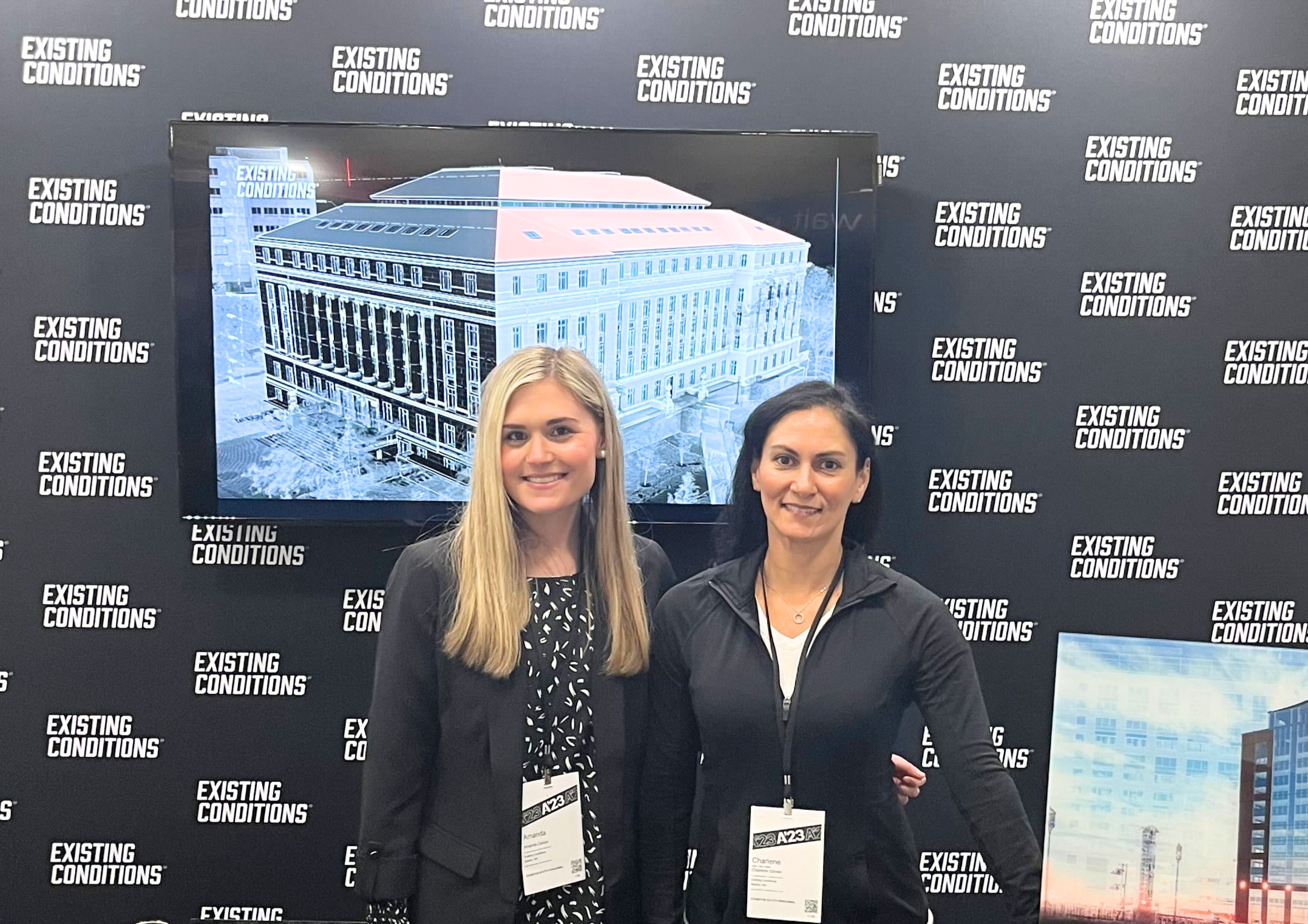 Amanda Zaslow, Marketing and Public Relations Associate (left), and Charlene Gilman, Account Executive (right) showcasing our work at the AIA Conference on Architecture 2023 in San Francisco, CA.