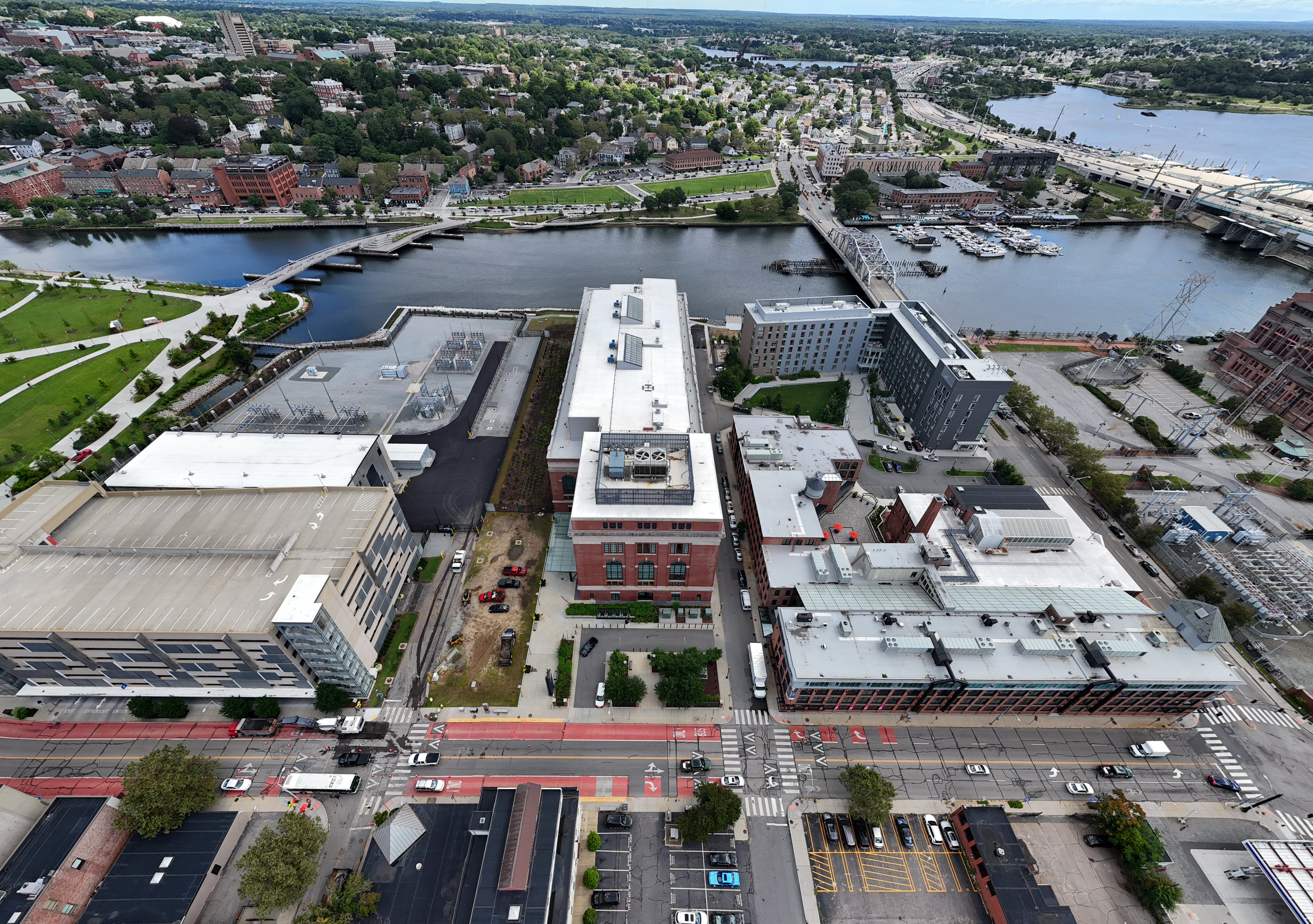 Aerial drone imagery of South Street Landing, 2023