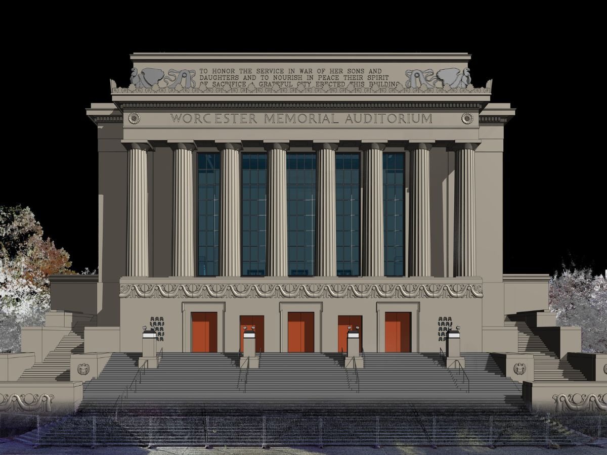 3D Revit Model, 3D Point Cloud of Worcester Memorial Auditorium