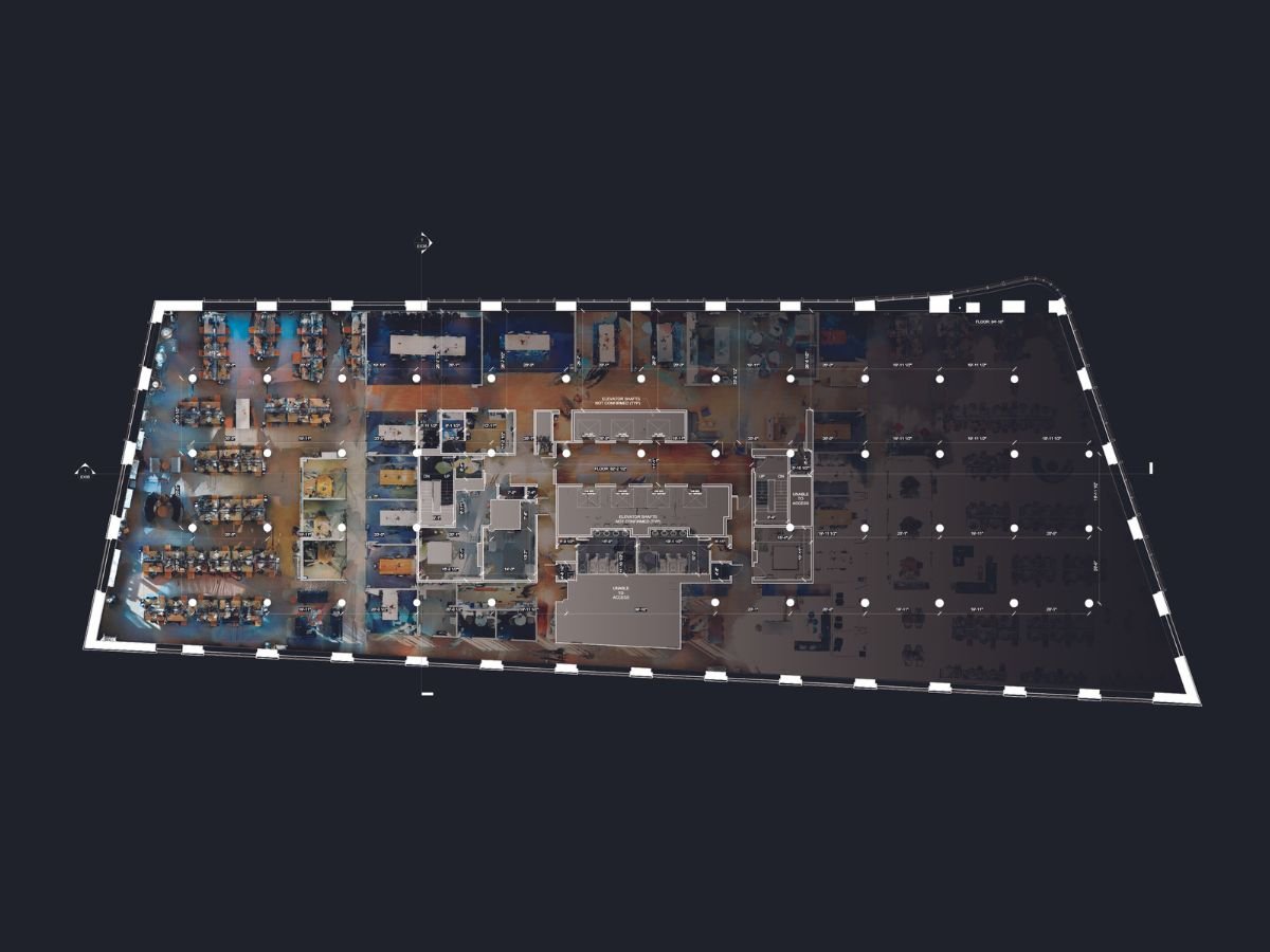Floor Plan with the underlying point cloud, Independence Wharf in Boston, Massachusetts