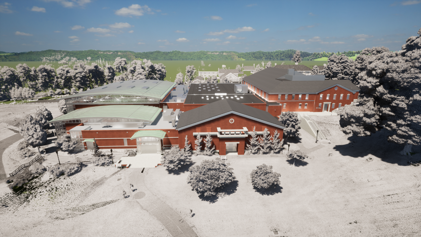 Exterior rendering of Suffield Academy